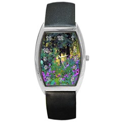 Hazy Morning Sunrise In My Rubio Garden Barrel Style Metal Watch by myrubiogarden