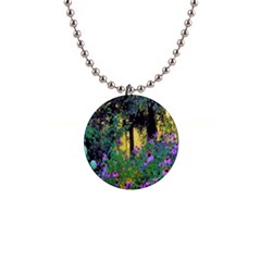 Hazy Morning Sunrise In My Rubio Garden 1  Button Necklace by myrubiogarden