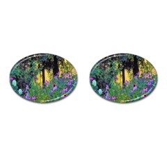 Hazy Morning Sunrise In My Rubio Garden Cufflinks (oval) by myrubiogarden