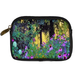 Hazy Morning Sunrise In My Rubio Garden Digital Camera Leather Case by myrubiogarden