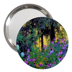 Hazy Morning Sunrise In My Rubio Garden 3  Handbag Mirrors by myrubiogarden