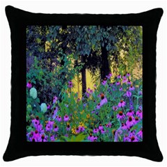 Hazy Morning Sunrise In My Rubio Garden Throw Pillow Case (black) by myrubiogarden