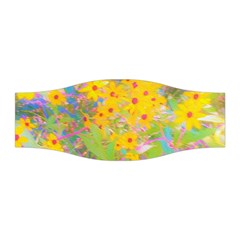 Pretty Yellow And Red Flowers With Turquoise Stretchable Headband by myrubiogarden