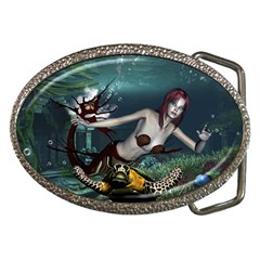 Wonderful Fmermaid With Turtle In The Deep Ocean Belt Buckles by FantasyWorld7