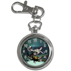 Wonderful Fmermaid With Turtle In The Deep Ocean Key Chain Watches by FantasyWorld7