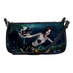 Wonderful Fmermaid With Turtle In The Deep Ocean Shoulder Clutch Bag by FantasyWorld7