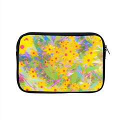 Pretty Yellow And Red Flowers With Turquoise Apple Macbook Pro 15  Zipper Case by myrubiogarden