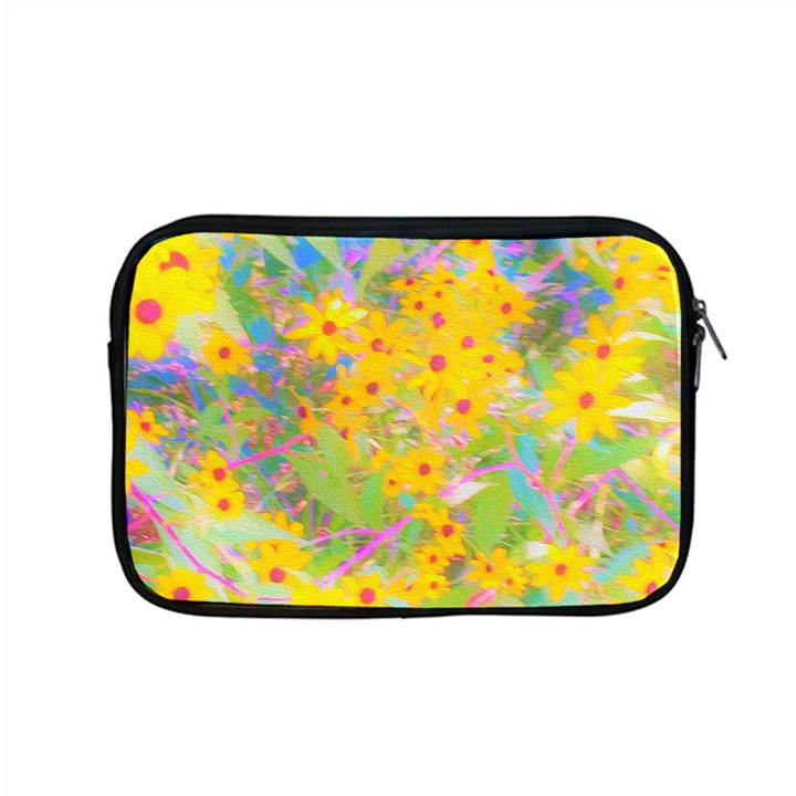 Pretty Yellow And Red Flowers With Turquoise Apple MacBook Pro 15  Zipper Case