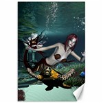 Wonderful Fmermaid With Turtle In The Deep Ocean Canvas 20  x 30  19.62 x28.9  Canvas - 1