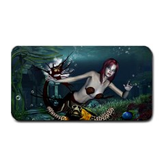 Wonderful Fmermaid With Turtle In The Deep Ocean Medium Bar Mats by FantasyWorld7