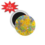 Pretty Yellow And Red Flowers With Turquoise 1.75  Magnets (10 pack)  Front