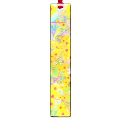 Pretty Yellow And Red Flowers With Turquoise Large Book Marks by myrubiogarden