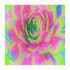 Lime Green And Pink Succulent Sedum Rosette Medium Glasses Cloth (2-side) by myrubiogarden