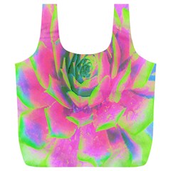 Lime Green And Pink Succulent Sedum Rosette Full Print Recycle Bag (xl) by myrubiogarden