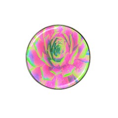 Lime Green And Pink Succulent Sedum Rosette Hat Clip Ball Marker (4 Pack) by myrubiogarden