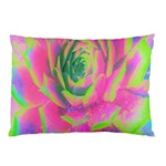 Lime Green And Pink Succulent Sedum Rosette Pillow Case 26.62 x18.9  Pillow Case