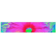 Psychedelic Pink And Red Hibiscus Flower Large Flano Scarf  by myrubiogarden