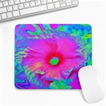 Psychedelic Pink And Red Hibiscus Flower Large Mousepads Front