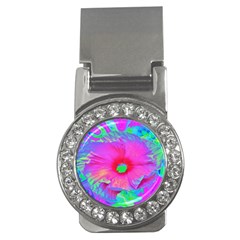 Psychedelic Pink And Red Hibiscus Flower Money Clips (cz)  by myrubiogarden