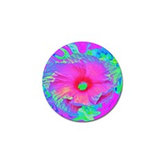 Psychedelic Pink And Red Hibiscus Flower Golf Ball Marker by myrubiogarden