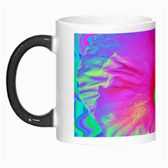 Psychedelic Pink And Red Hibiscus Flower Morph Mugs by myrubiogarden