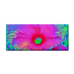 Psychedelic Pink And Red Hibiscus Flower Hand Towel