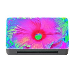 Psychedelic Pink And Red Hibiscus Flower Memory Card Reader With Cf by myrubiogarden