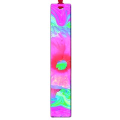 Psychedelic Pink And Red Hibiscus Flower Large Book Marks by myrubiogarden