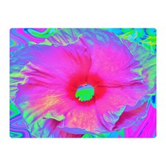 Psychedelic Pink And Red Hibiscus Flower Double Sided Flano Blanket (mini)  by myrubiogarden