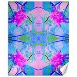 Pink And Purple Dahlia On Blue Pattern Canvas 11  x 14  10.95 x13.48  Canvas - 1