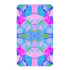 Pink And Purple Dahlia On Blue Pattern Memory Card Reader (rectangular) by myrubiogarden