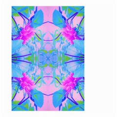 Pink And Purple Dahlia On Blue Pattern Small Garden Flag (two Sides) by myrubiogarden