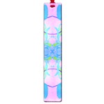 Pink And Purple Dahlia On Blue Pattern Large Book Marks Front