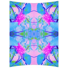 Pink And Purple Dahlia On Blue Pattern Back Support Cushion by myrubiogarden