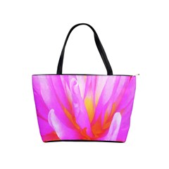 Fiery Hot Pink And Yellow Cactus Dahlia Flower Classic Shoulder Handbag by myrubiogarden