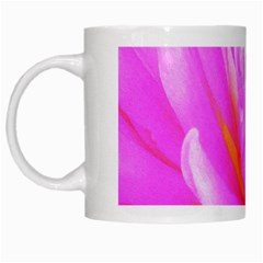 Fiery Hot Pink And Yellow Cactus Dahlia Flower White Mugs by myrubiogarden