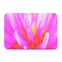 Fiery Hot Pink And Yellow Cactus Dahlia Flower Plate Mats by myrubiogarden