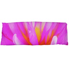 Fiery Hot Pink And Yellow Cactus Dahlia Flower Body Pillow Case (dakimakura) by myrubiogarden