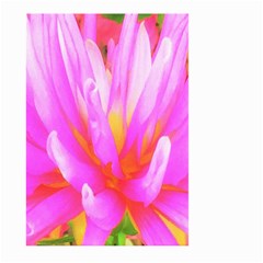 Fiery Hot Pink And Yellow Cactus Dahlia Flower Large Garden Flag (two Sides)