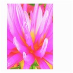 Fiery Hot Pink And Yellow Cactus Dahlia Flower Large Garden Flag (Two Sides) Back