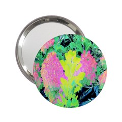 Fluorescent Yellow Smoke Tree With Pink Hydrangea 2 25  Handbag Mirrors by myrubiogarden