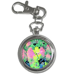 Fluorescent Yellow Smoke Tree With Pink Hydrangea Key Chain Watches by myrubiogarden