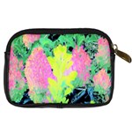 Fluorescent Yellow Smoke Tree With Pink Hydrangea Digital Camera Leather Case Back