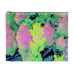 Fluorescent Yellow Smoke Tree With Pink Hydrangea Cosmetic Bag (xl) by myrubiogarden