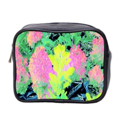 Fluorescent Yellow Smoke Tree With Pink Hydrangea Mini Toiletries Bag (two Sides) by myrubiogarden