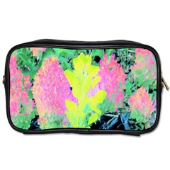 Fluorescent Yellow Smoke Tree With Pink Hydrangea Toiletries Bag (one Side) by myrubiogarden