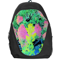 Fluorescent Yellow Smoke Tree With Pink Hydrangea Backpack Bag by myrubiogarden