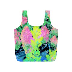 Fluorescent Yellow Smoke Tree With Pink Hydrangea Full Print Recycle Bag (s) by myrubiogarden