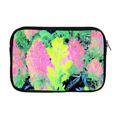 Fluorescent Yellow Smoke Tree With Pink Hydrangea Apple Macbook Pro 17  Zipper Case by myrubiogarden