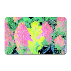 Fluorescent Yellow Smoke Tree With Pink Hydrangea Magnet (rectangular) by myrubiogarden